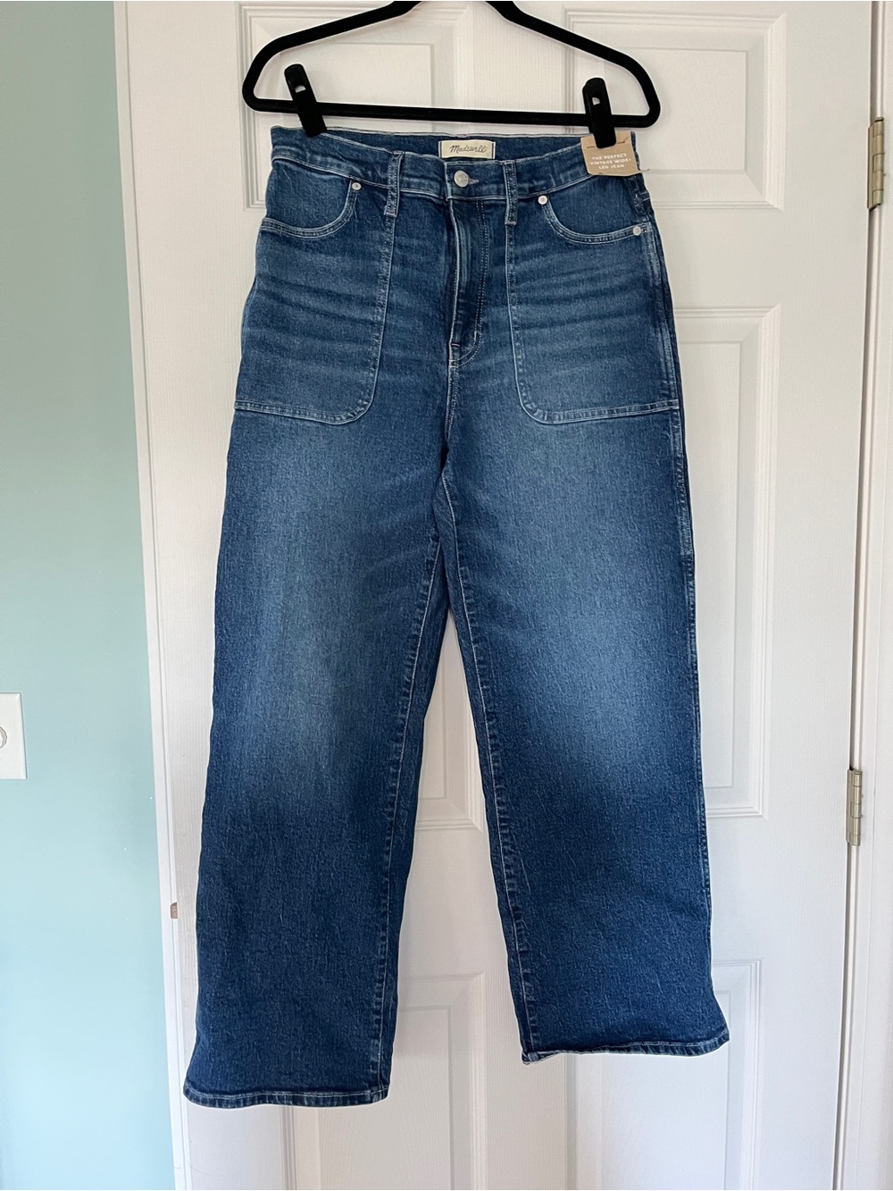 Madewell perfect vintage wide leg patch pocket jeans sz30 nwt